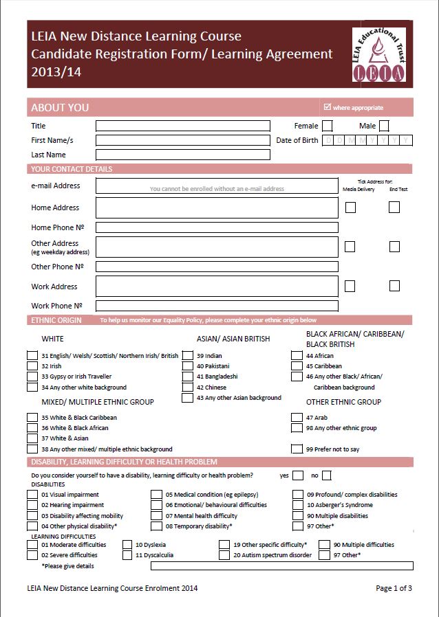LEIA New Distance Learning Course